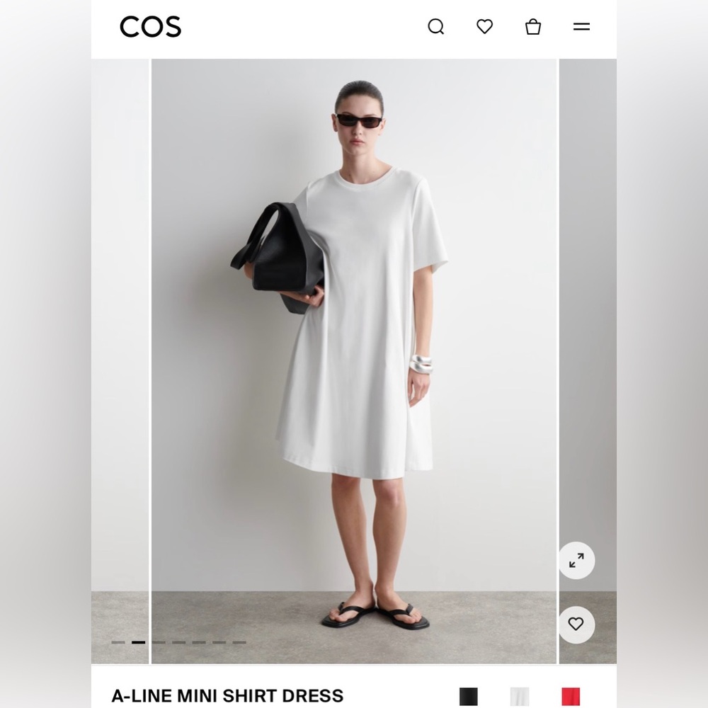 COS Minimalist White Mini Dress
